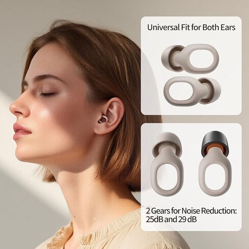 Ear Plugs for Sleeping,Reusable 25dB-29dB 2-in-1 Adjustable Noise Reduction Earplugs with 8 Sizes Food Grade Silicone Tips-Portable,Compact Design for Travel,Sleep,Meditation and Snoring-White in Saudi Arabia