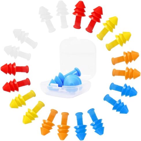 10 Pairs of Reusable Silicone Noise Cancelling earplugs and Waterproof Swimming earplugs, Suitable for Work, Study, and Noisy Places in Saudi Arabia
