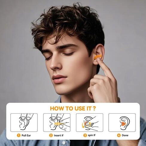 10 Pairs of Reusable Silicone Noise Cancelling earplugs and Waterproof Swimming earplugs, Suitable for Work, Study, and Noisy Places in Saudi Arabia