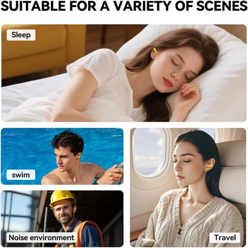 10 Pairs of Reusable Silicone Noise Cancelling earplugs and Waterproof Swimming earplugs, Suitable for Work, Study, and Noisy Places in Saudi Arabia
