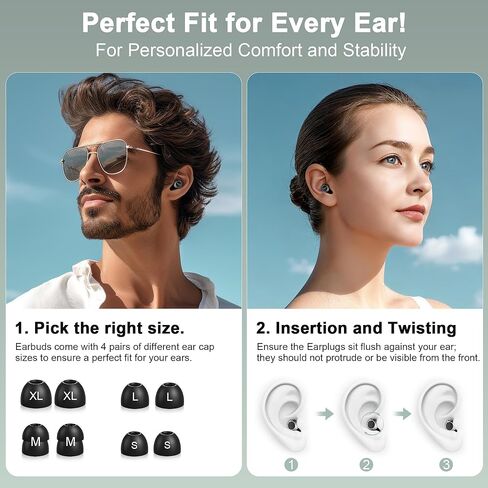 TECKNET Ear Plugs for Sleeping Noise Cancelling - 3 Adjustable Levels Noise Earplugs with 8 EarTips, 20dB (SNR) Reduction, Reusable Soft Silicone Earplugs for Focus, Work, Travel, Concert in Saudi Arabia