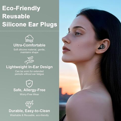 TECKNET Ear Plugs for Sleeping Noise Cancelling - 3 Adjustable Levels Noise Earplugs with 8 EarTips, 20dB (SNR) Reduction, Reusable Soft Silicone Earplugs for Focus, Work, Travel, Concert in Saudi Arabia