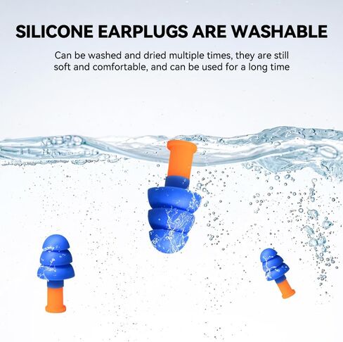 10 Pairs of Silicone Noise Cancelling earplugs for Work: Noise Cancelling 34dB - Hearing Protectors for Work and Home in Saudi Arabia