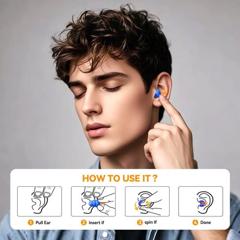 10 Pairs of Silicone Noise Cancelling earplugs for Work: Noise Cancelling 34dB - Hearing Protectors for Work and Home in Saudi Arabia