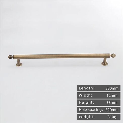 Solid Brass Pull Handle Kitchen Cabinet Drawer Gold Stripe Ball 1Pcs(8808-320-Antique) in Saudi Arabia