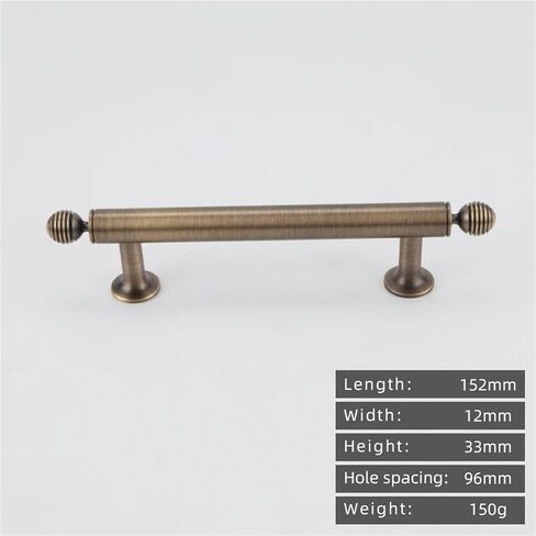 الصلبة النحاس مقبض سحب خزانة المطبخ درج الذهب شريط الكرة 1 قطعة (8808-96-Antique) in Kuwait