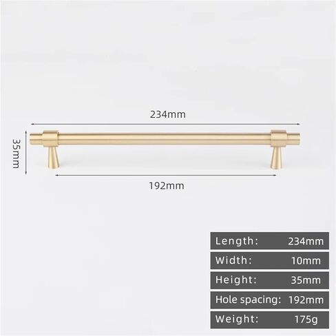 Solid Brass Brushed Antique Bronze 265mm Pull Drawer T Bar Kitchen Cabinet Handle 1Pcs(8873-192-BB) in Saudi Arabia