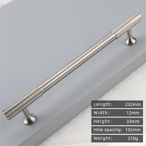 Solid Brass Long Handle Vertical Pattern Vintage Cabinet Drawer Nickel Brushed 1Pcs(CC-192) in Saudi Arabia