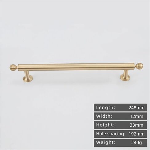 Solid Brass Pull Handle Kitchen Cabinet Drawer Gold Stripe Ball 1Pcs(8808-192) in Saudi Arabia