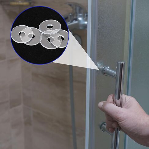50 قطعة من غسالات PVC الشفافة للبراغي مقاس 3/4 بوصة، حشية غسالة مسطحة بديلة من الفينيل، فواصل بلاستيكية شفافة لمقابض أبواب الدش الزجاجية in Kuwait