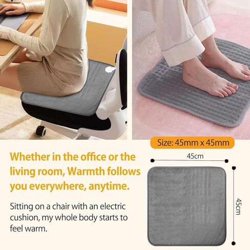 Heating Pad for Chair 18"x18" Small Seat Portable Electric Heated Pad for Back Pain Relief, Neck Pain Period Cramps Relief-6 Heat Settings, Washable Soft Flannel for Moist & Dry Heat in Kuwait