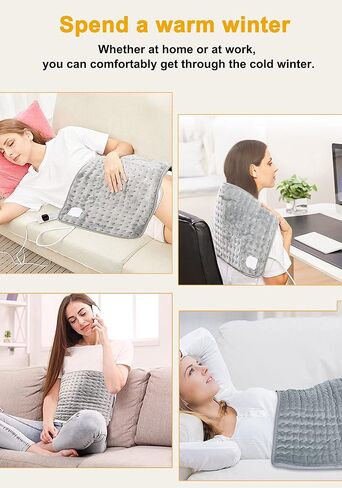 Heating Pad for Chair 18"x18" Small Seat Portable Electric Heated Pad for Back Pain Relief, Neck Pain Period Cramps Relief-6 Heat Settings, Washable Soft Flannel for Moist & Dry Heat in Kuwait