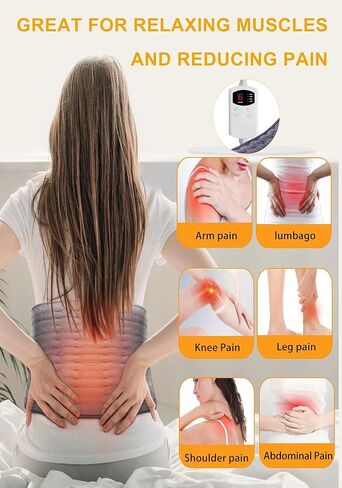 Heating Pad for Chair 18"x18" Small Seat Portable Electric Heated Pad for Back Pain Relief, Neck Pain Period Cramps Relief-6 Heat Settings, Washable Soft Flannel for Moist & Dry Heat in Kuwait