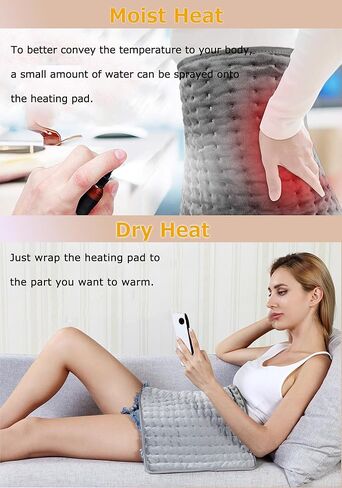 Heating Pad for Chair 18"x18" Small Seat Portable Electric Heated Pad for Back Pain Relief, Neck Pain Period Cramps Relief-6 Heat Settings, Washable Soft Flannel for Moist & Dry Heat in Kuwait