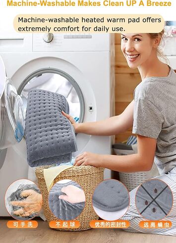 Heating Pad for Chair 18"x18" Small Seat Portable Electric Heated Pad for Back Pain Relief, Neck Pain Period Cramps Relief-6 Heat Settings, Washable Soft Flannel for Moist & Dry Heat in Kuwait