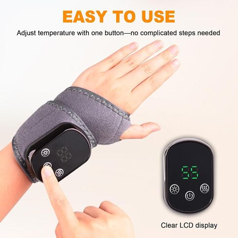 وسادة تدفئة معصم لاسلكية قابلة لإعادة الشحن، 5 مستويات للحرارة و3 أوضاع اهتزاز، وسادة تدفئة محمولة للعمل والسفر وممارسة الرياضة، تناسب الأيدي اليسرى واليمنى in Kuwait