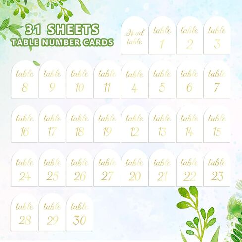 Wedding Table Numbers for Wedding Reception, White Table Numbers 1-30 Cards Decor Seating Chart for Events Anniversary Birthday Size 7x5 Inches, White in Saudi Arabia