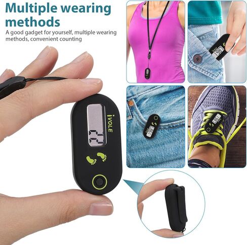 TOYANDONA 3D Accurate Step Counter: Mini Clip On Digital Pedometer with Clip and Lanyard Portable Electronic Fitness Tracker for Men Women Walking Running in Saudi Arabia