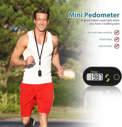 TOYANDONA 3D Accurate Step Counter: Mini Clip On Digital Pedometer with Clip and Lanyard Portable Electronic Fitness Tracker for Men Women Walking Running in Saudi Arabia