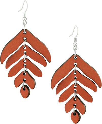 Minachi Bohemian الأنيقة الخشبية الخشبية ذات الطبقات الخشبية تتدلى أقراط ، بوهو هدية المجوهرات للنساء in Kuwait