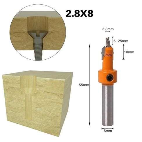 SHOKHI 8mm HSS Countersink Drill Bit Set Reamer Woodworking Chamfer Drill Counterbore Pliot Hole Cutter Screw Hole Drill in Saudi Arabia