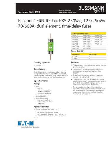 بوسمان إيتون FRN-R-200 فيوز 200A 250V فئة RK5 خرطوشة Q2785 in Saudi Arabia