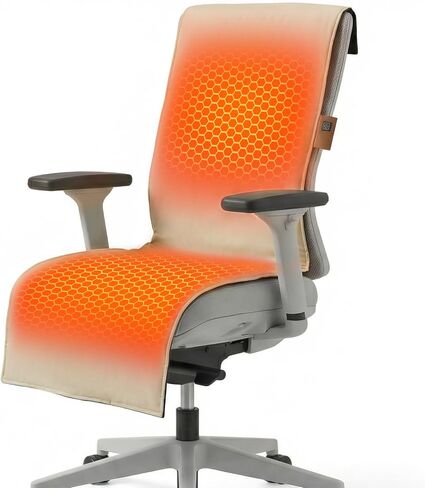 Heated Seat Pad & Cushion, Extra-Long Chair Heating Pad with 10000mAh Battery Pack, Waterproof 3S Fast Heat Seat Warmer for Full Back, Hips & Legs, Ideal for Office Chair, Camping, Fishing & Home in Saudi Arabia