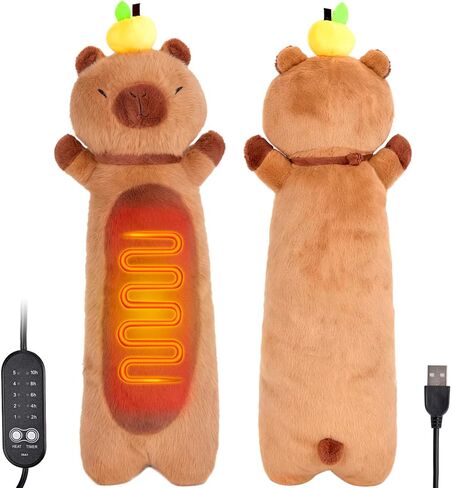 Capybara Heating Pad for Period Cramps - 21" Capybara Plush, Menstrual Neck Shoulder Pain Relief, USB Powered, Cute & Soft Stuffed Animal, Portable Electric Heat Pad, Christmas Gift for Women Wife in Saudi Arabia