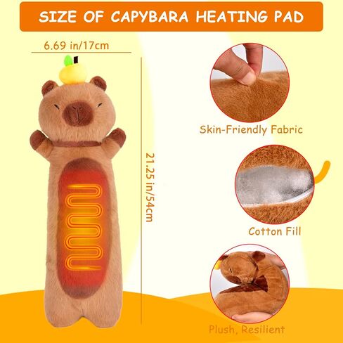 Capybara Heating Pad for Period Cramps - 21" Capybara Plush, Menstrual Neck Shoulder Pain Relief, USB Powered, Cute & Soft Stuffed Animal, Portable Electric Heat Pad, Christmas Gift for Women Wife in Saudi Arabia