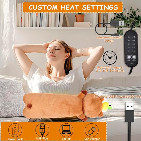 Capybara Heating Pad for Period Cramps - 21" Capybara Plush, Menstrual Neck Shoulder Pain Relief, USB Powered, Cute & Soft Stuffed Animal, Portable Electric Heat Pad, Christmas Gift for Women Wife in Saudi Arabia