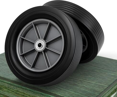 BBTO 4 Pack 12" Flat Free Solid Rubber Wheels & 5/8" Swivel Caster Set, 1000lb Load Capacity, Quiet Non-Marking Tires for Hand Trucks, Carts, Trailers & Moving Equipment in Saudi Arabia