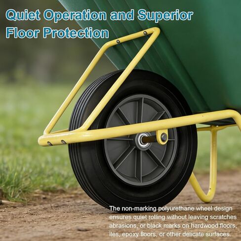 BBTO 4 Pack 12" Flat Free Solid Rubber Wheels & 5/8" Swivel Caster Set, 1000lb Load Capacity, Quiet Non-Marking Tires for Hand Trucks, Carts, Trailers & Moving Equipment in Saudi Arabia