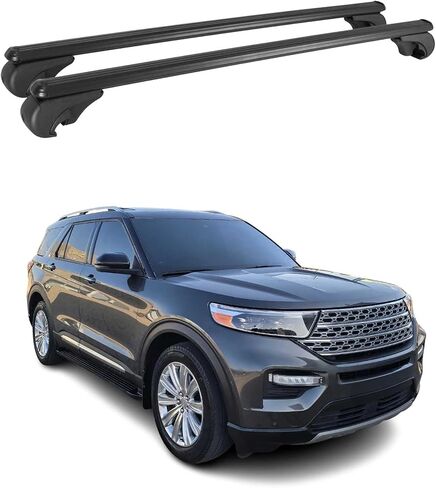 OMAC Roof Racks Cross Bars Carrier Durable for Ford Explorer 2020-2025 Black 2 Pcs Anti-Theft for Travel Kayak Canoe Surf Ski Snowboard Camping in Saudi Arabia