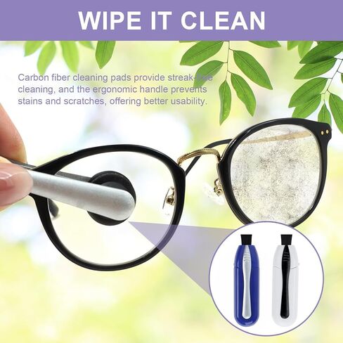 2PCS Eyeglass Cleaner Kit,Portable Glasses Cleaning Tool with Microfiber Tech and Portable Mini Brusheaner for Eyeglasses Sunglasses Reading Glasses, Easy to Carry for Travel Office Home in Kuwait