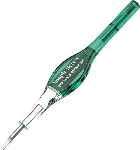 مجموعة إصلاح النظارات SnapIt Screw DIY، إصلاحات سريعة للإطارات ذات البراغي المفقودة أو السائبة، تتضمن مفك براغي بحجم الجيب مزدوج الأطراف و5 أحجام براغي - أخضر in Kuwait