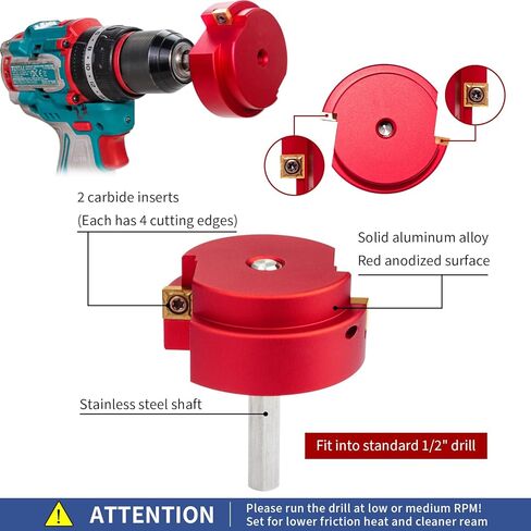 9Pcs Double Blade PVC Pipe Reamer Kit, PVC Fitting Saver Plastic Pipe Fitting Reamer Socket Saver Plumbing Tool Include 1/2",3/4'', 1'', 1-1/4",1-1/2'', 2'', 2-1/2",3'', 4'' for Schedule 40 in Saudi Arabia