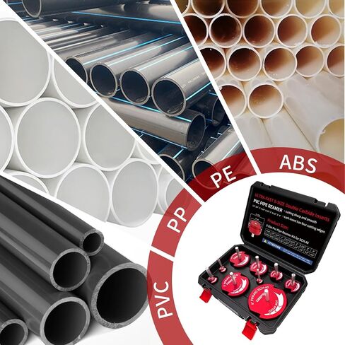 9Pcs Double Blade PVC Pipe Reamer Kit, PVC Fitting Saver Plastic Pipe Fitting Reamer Socket Saver Plumbing Tool Include 1/2",3/4'', 1'', 1-1/4",1-1/2'', 2'', 2-1/2",3'', 4'' for Schedule 40 in Saudi Arabia
