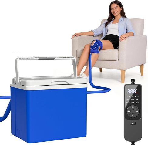 Ice Machine for Knee After Surgery – FSA Cold Therapy Machine with Auto Timer, Leak-Proof Reinforced Bucket & Adjustable Flow for Knee Replacement and Multi-Joint Recovery, HSA Eligible in Saudi Arabia