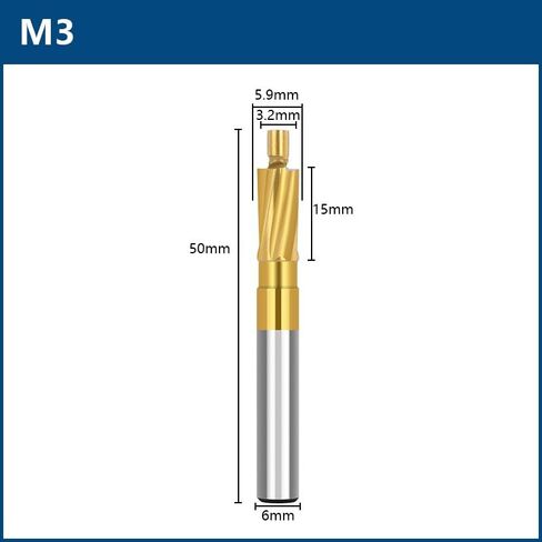 5pcs CNC Cutter Bit M3-M8 Counterbore End Mill TiN Coated 4 Flute Pilot Slotting Router HSS Milling Tool in Saudi Arabia
