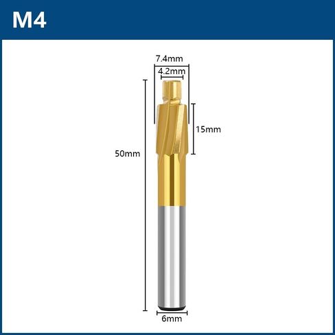 5pcs CNC Cutter Bit M3-M8 Counterbore End Mill TiN Coated 4 Flute Pilot Slotting Router HSS Milling Tool in Saudi Arabia
