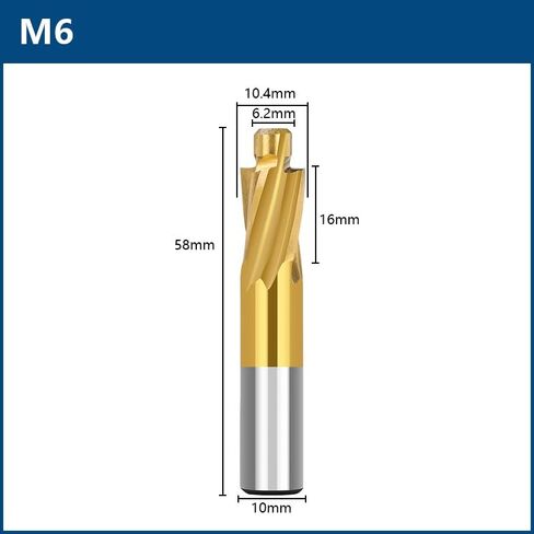 5pcs CNC Cutter Bit M3-M8 Counterbore End Mill TiN Coated 4 Flute Pilot Slotting Router HSS Milling Tool in Saudi Arabia