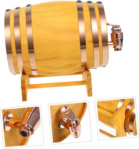 ULTECHNOVO Mini Wooden Wine Barrel Stand Resin Tap Oak Wood Decorative Aging Barrel for Red Wine Storage for Home Bar and Party Use in Saudi Arabia