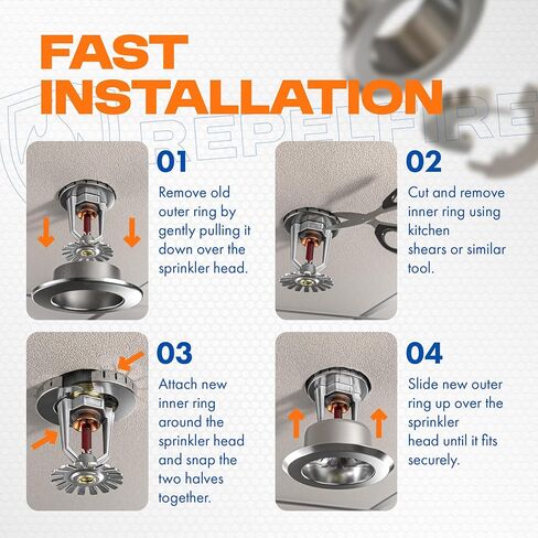 Retrofit Recessed Fire Sprinkler Escutcheon 1/2 in. IPS - Split 3 Piece in White - Depth Adjustment Range up to 1/2 in. for Fire Sprinkler Trim and Safety in Saudi Arabia