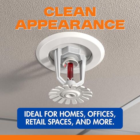 Retrofit Recessed Fire Sprinkler Escutcheon 1/2 in. IPS - Split 3 Piece in White - Depth Adjustment Range up to 1/2 in. for Fire Sprinkler Trim and Safety in Saudi Arabia