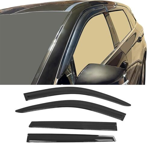 IKON MOTORSPORTS Tape on Window Visors Compatible with 2021-2025 Kia Sorento, Acrylic Smoke/Tinted Rain Guards, Side Window Wind Deflectors 4PCS in Saudi Arabia