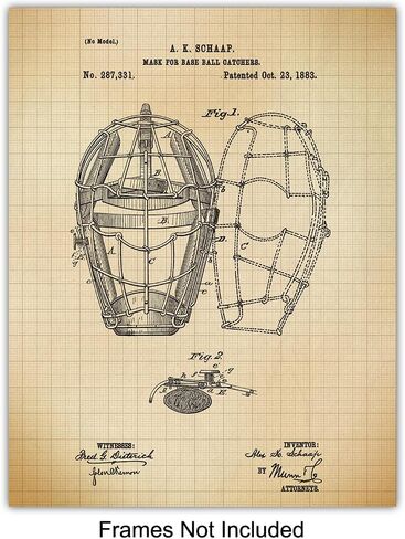 لوحة فنية جدارية لغرفة الأطفال مقاس 11 × 14 - مطبوعات بيسبول عتيقة - لوحة فنية جدارية للأطفال والمراهقين وغرفة الألعاب والمكتب - ديكور فريد للأطفال، ديكور غرفة للصبي، مروحة رياضية - مجموعة ديكور غرفة النوم - غير مؤطرة in Kuwait