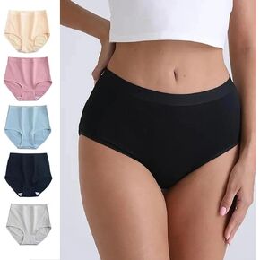 5-Pack Women's Sports Underwear, Comfortable High-Waisted Briefs, Soft Panties Set for Daily Wear Yoga and Fitness in Kuwait