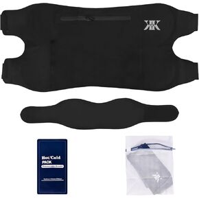 K&K Seamless Castor Oil Pack Wrap Set – Leakproof & Skin-Friendly Liver Detox Kit for Men & Women – Includes Waist & Neck Wrap, Hot/Cold Pack & Laundry Bag – Patented Technology - Black S/M in Saudi Arabia