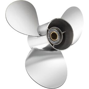 VIF 11 1/8x14 قارب من الفولاذ المقاوم للصدأ المروحة لياماها T25 40HP F40 50HP F50 F60 محركات خارجية، 13 سن، Rh in Kuwait