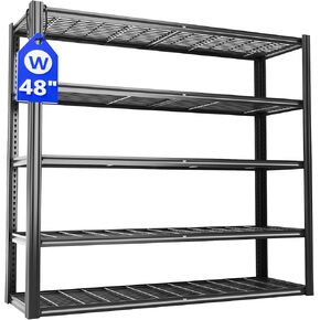 48" W Metal Garage Shelving 5 Tier Storage Shelves Heavy Duty 3030LBS Adjustable Shelf Unit Garage Shelving for Warehouse, Industrial, Basement, 72" H x 48" W x 24" D in Saudi Arabia